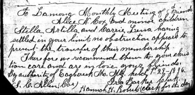 EagleCreekMMHamiltonCoINCertifofRemovalAliceCox