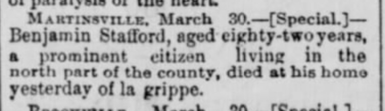INStateSentinelIndianapolisWed1Apr1891p8BenStafford